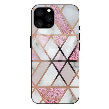 'Blush Prism Geometric - Glass Case For Apple iPhone 16 Pro Max