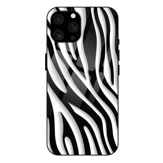 'Zebra Print - Glass Case For Apple iPhone 16 Pro Max