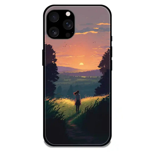 Girl & The Mountains - Glossy Metal Silicone Case For Apple iPhone Models