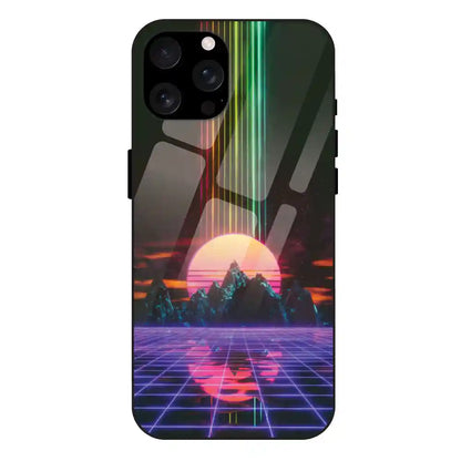 'Retro Sunset Synthwave - Glass Case For Apple iPhone 16 Pro Max