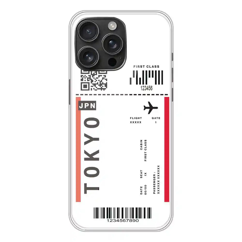 Tokyo Ticket - Clear Printed Silicone Case For Apple iPhone 16 Pro Max