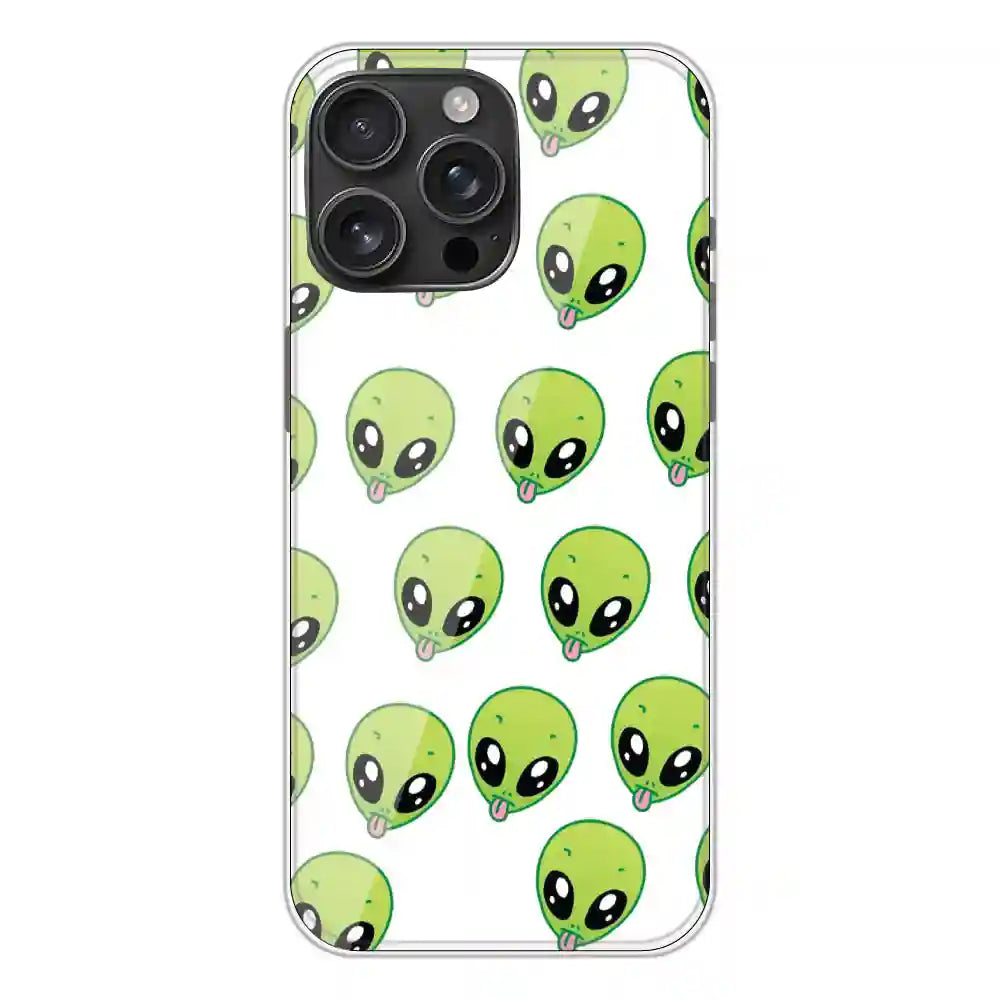Alien - Clear Printed Silicone Case For Apple iPhone 16 Pro Max