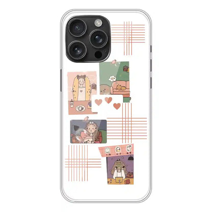Cute Girl Collage - Clear Printed Silicone Case For Apple iPhone Models -Apple iPhone 16 Pro Max