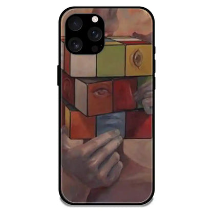 'Human Cube - Glossy Metal Silicone Case For Apple iPhone 16 Pro Max