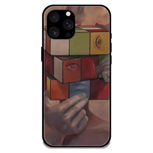 Human Cube - Glossy Metal Silicone Case For Apple iPhone Models