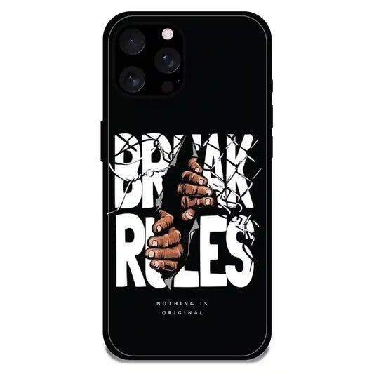 Break Rules - Glossy Metal Silicone Case For Apple iPhone Models