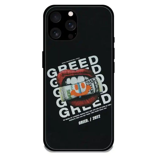 'Greed - Glossy Metal Silicone Case For Apple iPhone 16 Pro Max