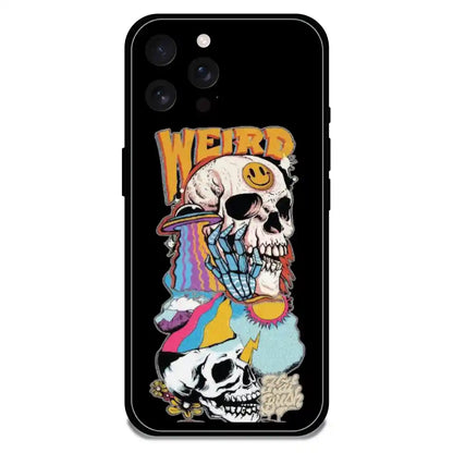 Weird Skull Graffiti - Glossy Metal Silicone Case For Apple iPhone Models