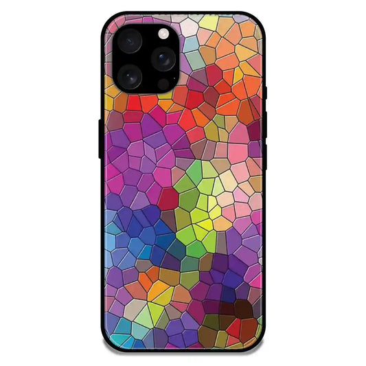 'Rainbow Mosiac - Glossy Metal Silicone Case For Apple iPhone 16 Pro Max