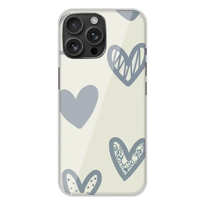 Light Blue Hearts - Silicone Case For Apple iPhone Models apple iphone 16 Pro Max
