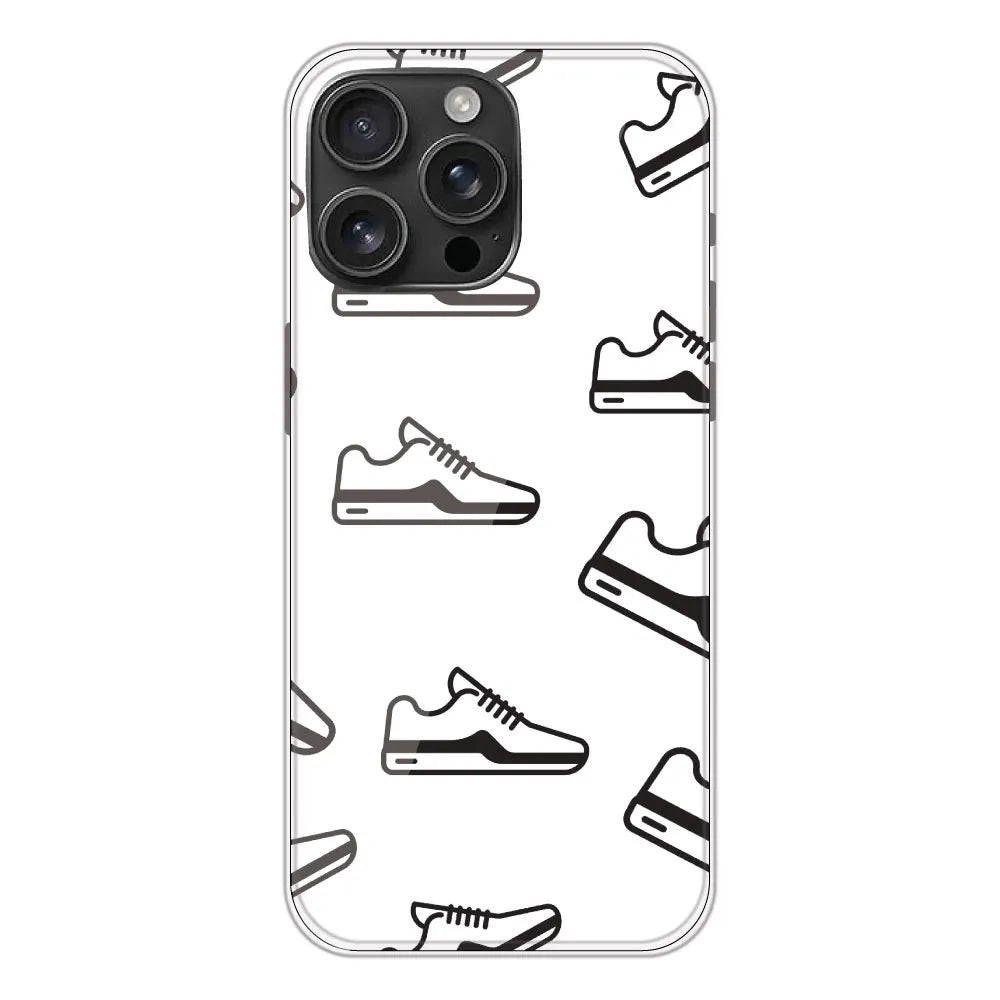 Black Sneakers - Clear Printed Silicone CaseFor Apple iPhone 16 Pro Max