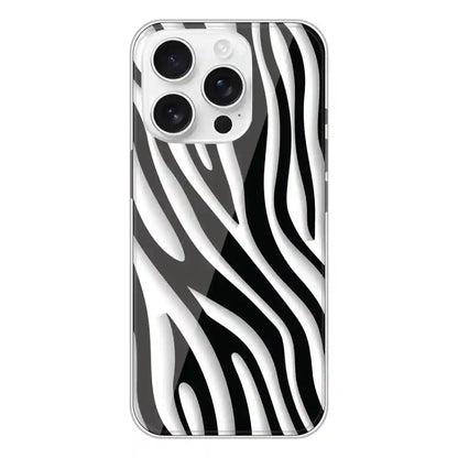Zebra Print - Clear Printed Silicone Case For Apple iPhone 16 Pro