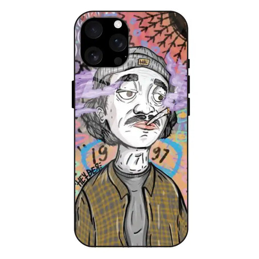 'A Smoking Portrait - Glass Case For Apple iPhone 16 Pro