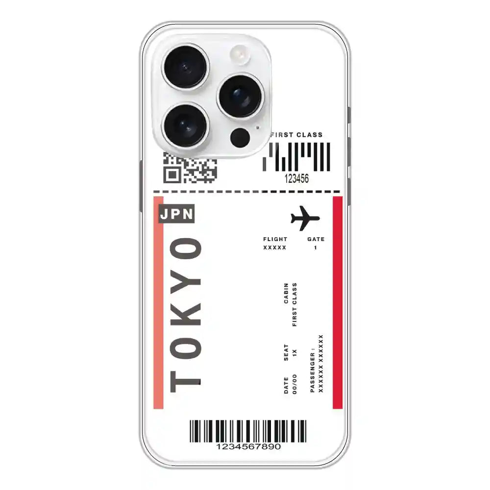 Tokyo Ticket - Clear Printed Silicone Case For Apple iPhone 16 Pro