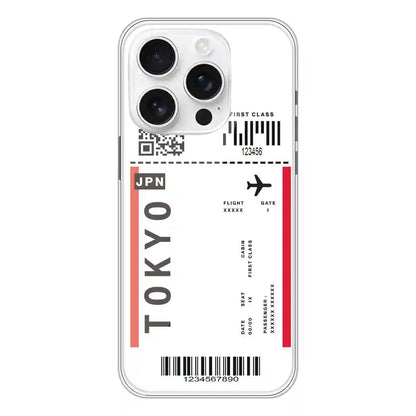 Tokyo Ticket - Clear Printed Silicone Case For Apple iPhone 16 Pro