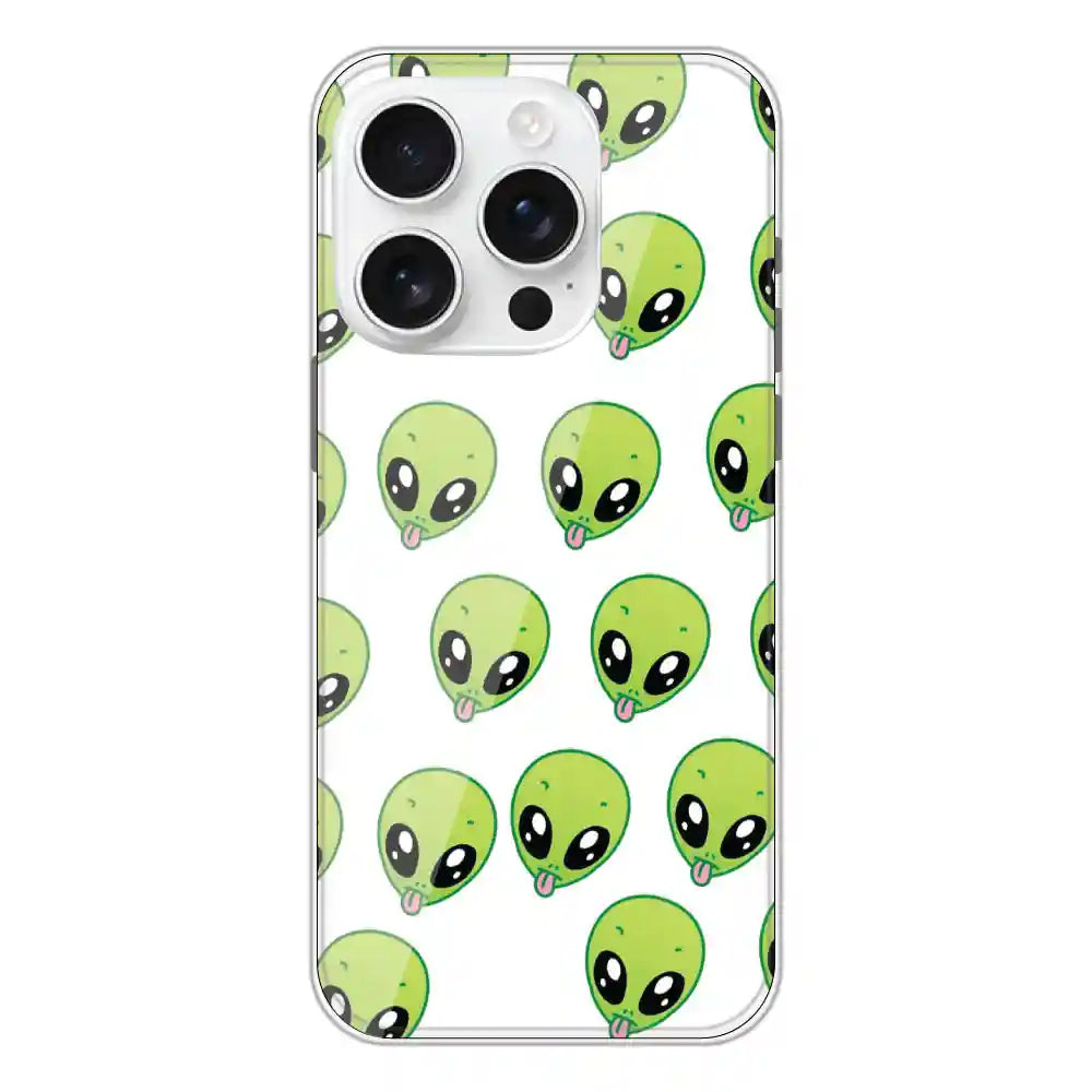Alien - Clear Printed Silicone Case For Apple iPhone 16 Pro