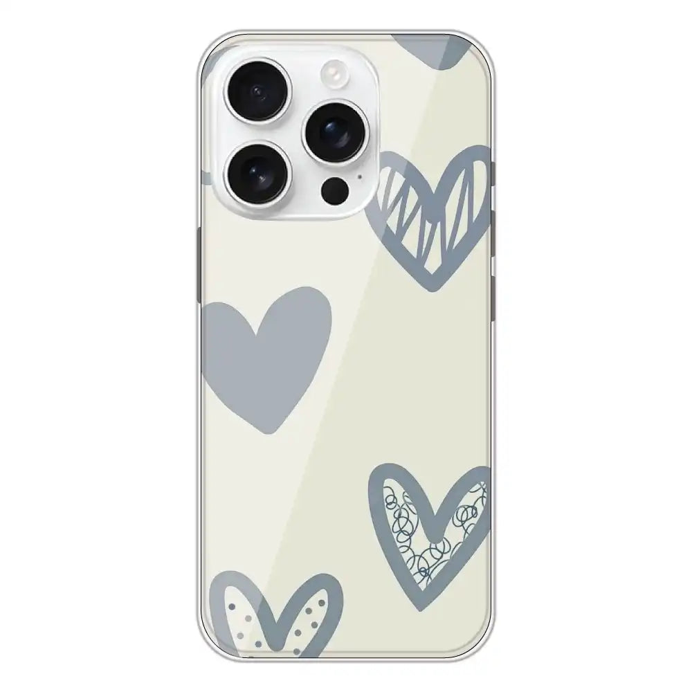 Light Blue Hearts - Silicone Case For Apple iPhone Models apple iphone 16 Pro