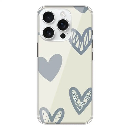 Light Blue Hearts - Silicone Case For Apple iPhone Models apple iphone 16 Pro