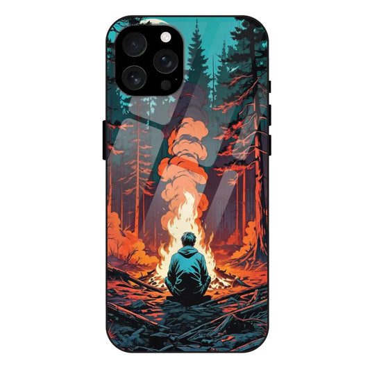 'Boy With Camp Fire - Glossy Metal Silicone Case For Apple iPhone 16 Pro