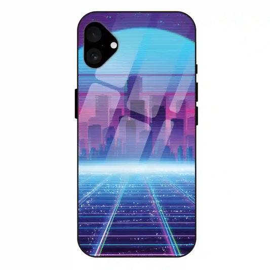 'Cityscape Synthwave - Glass Case For Apple iPhone 16