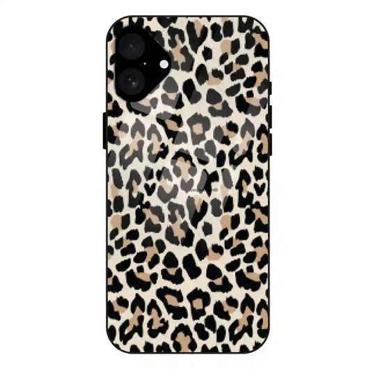 'Leopard Print - Glass Case For Apple iPhone 16