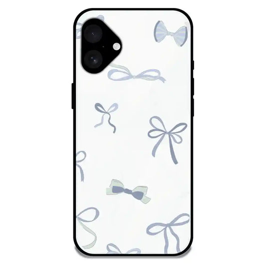 'Blue Bows - Glossy Metal Silicone Case For Apple iPhone 16
