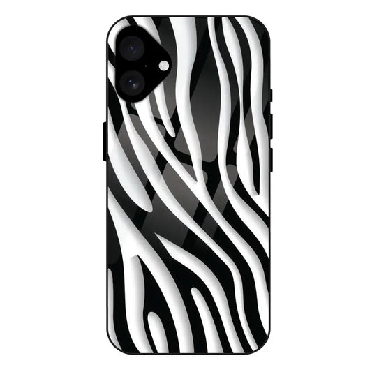 'Zebra Print - Glass Case For Apple iPhone 16
