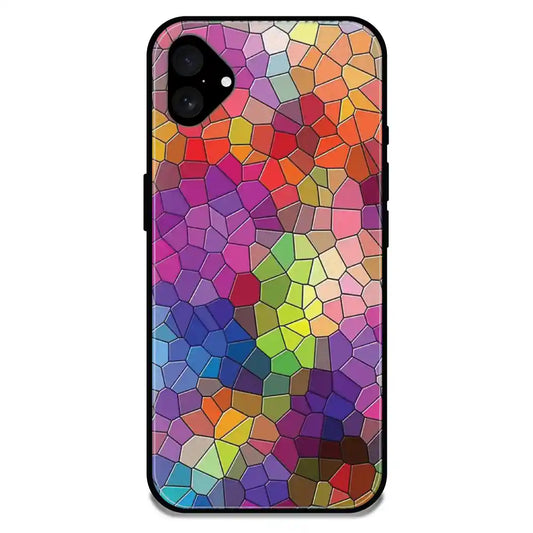 'Rainbow Mosiac - Glossy Metal Silicone Case For Apple iPhone 16