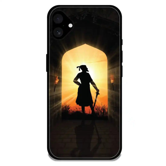 'Shivaji Maharaj - Glossy Metal Silicone Case For Apple iPhone 16