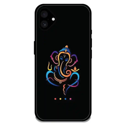 'Lord Ganapati - Glossy Metal Silicone Case For Apple iPhone 16