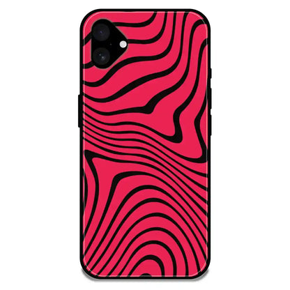 'Pink Waves - Glossy Metal Silicone Case For Apple iPhone 16