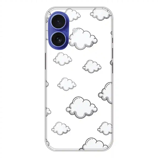 Clouds - Clear Printed Silicone Case For Apple iPhone 16 