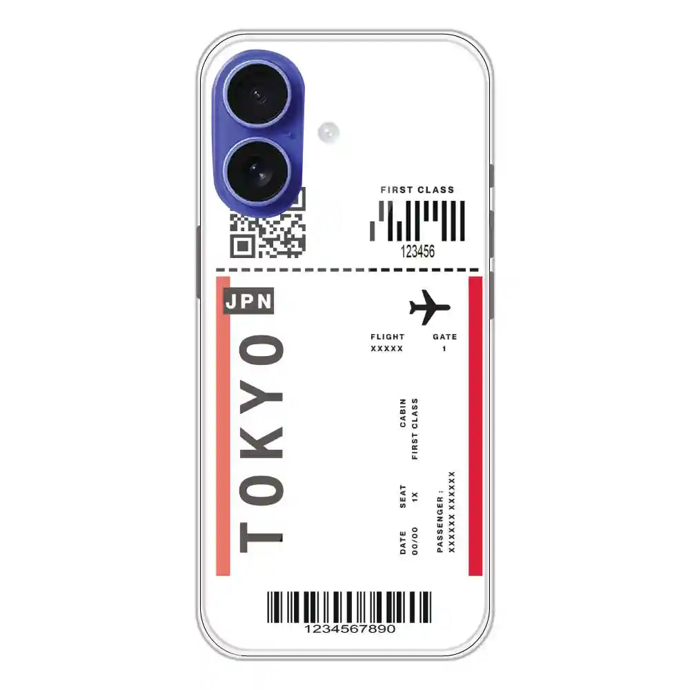 Tokyo Ticket - Clear Printed Silicone Case For Apple iPhone 16