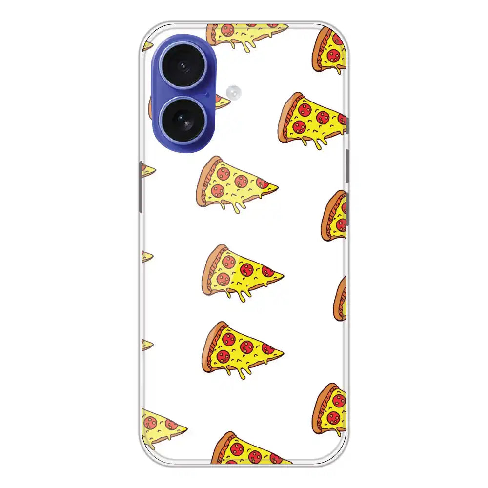 Pizza - Clear Printed Silicone Case For Apple iPhone 16