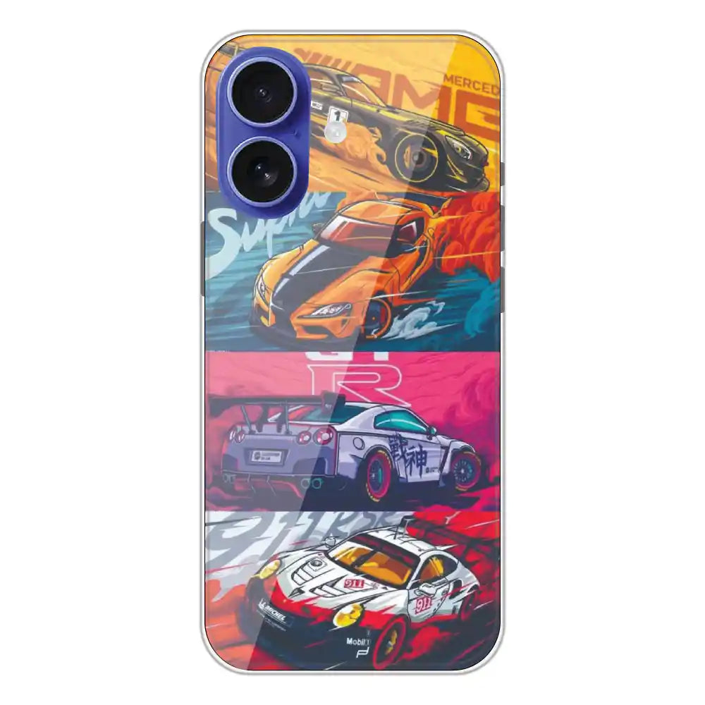 Sports Car - Printed Silicone Case For Apple iPhone 16