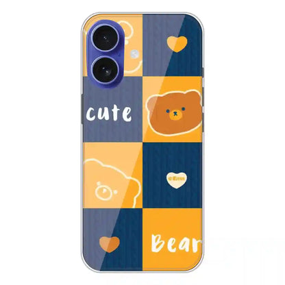 Cute Bear Collage - Silicone Case For Apple iPhone Models apple iphone 16