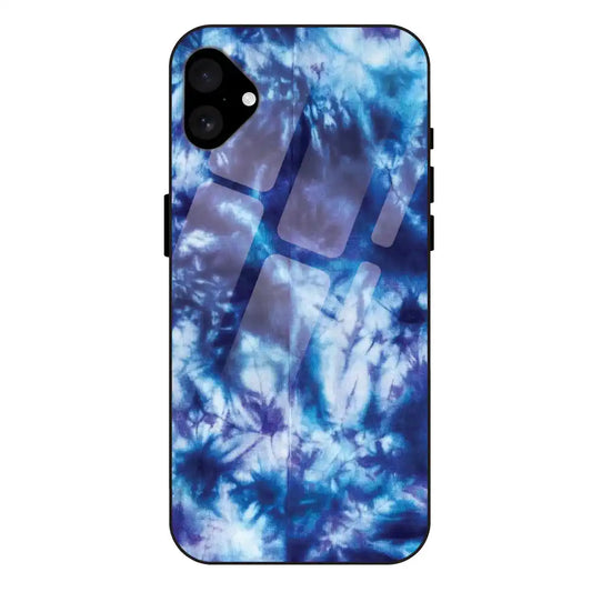 'Dark Blue Tie Dye - Glass Case For Apple iPhone 16