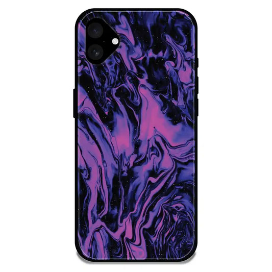 'Purple Swirl - Glossy Metal Silicone Case For Apple iPhone 16