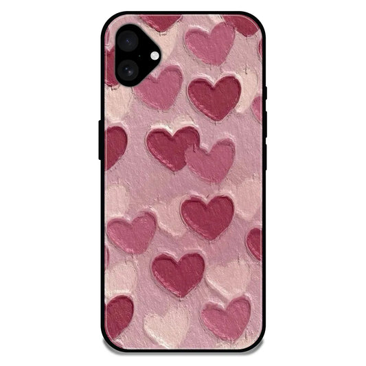 'Pastel Hearts Love - Glossy Metal Silicone Case For Apple iPhone 16