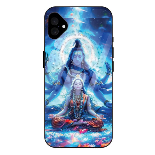 'Shiv Parvati - Glossy Metal Silicone Case For Apple iPhone 16