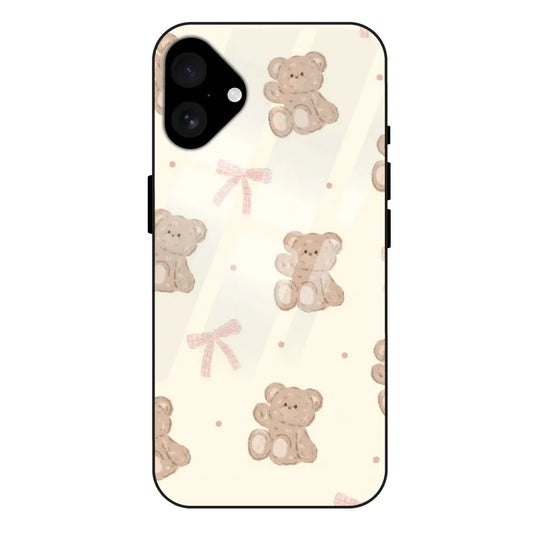 'Bow Teddy - Glass Case For Apple iPhone 16