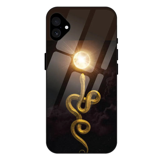 'Golden Serpent - Glossy Metal Silicone Case For Apple iPhone 16