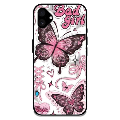 'Bad Girl Butterfly - Glossy Metal Silicone Case For Apple iPhone 16
