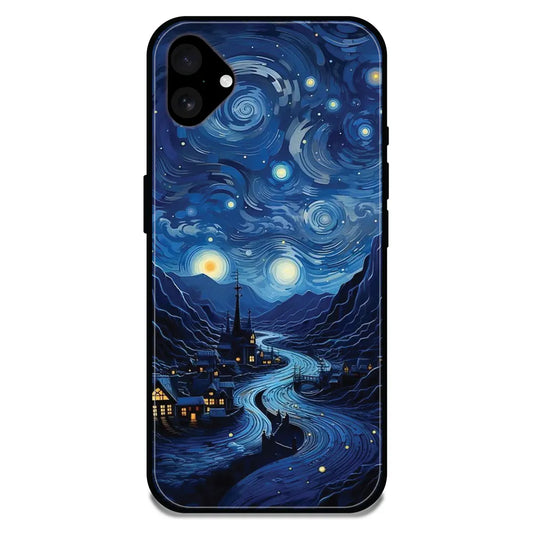 'The Starry Night - Glossy Metal Silicone Case For Apple iPhone 16