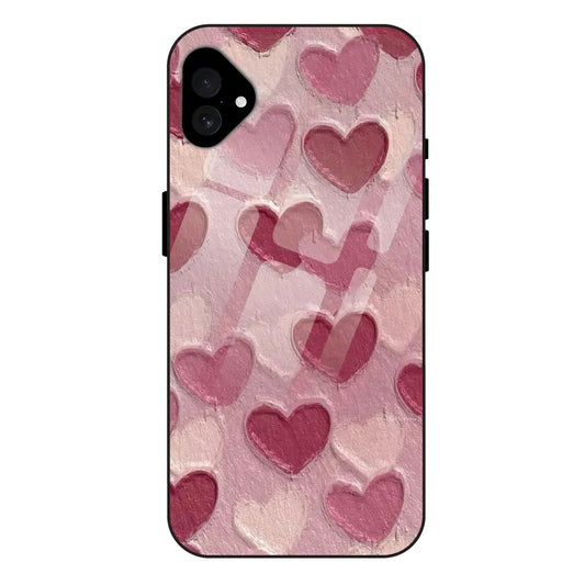 'Pastel Hearts Love - Glossy Metal Silicone Case For Apple iPhone 16