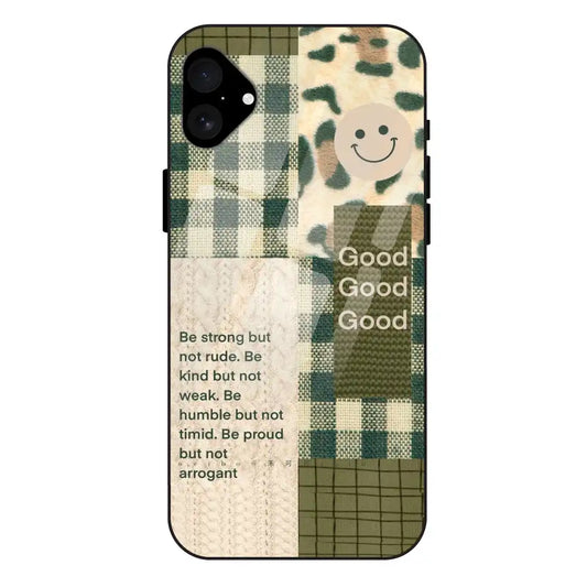 'Patchwork Positivity - Glossy Metal Silicone Case For Apple iPhone 16