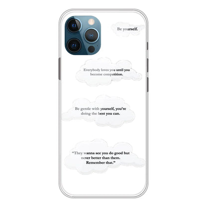 Quotes And Clouds - Clear Printed Silicone Case For Apple iPhone Models- Apple iPhone 11 pro