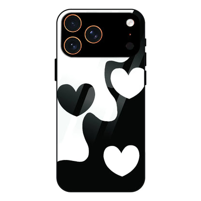 Monochrome Heart Flow - Glass Case For Apple iPhone 17 Pro