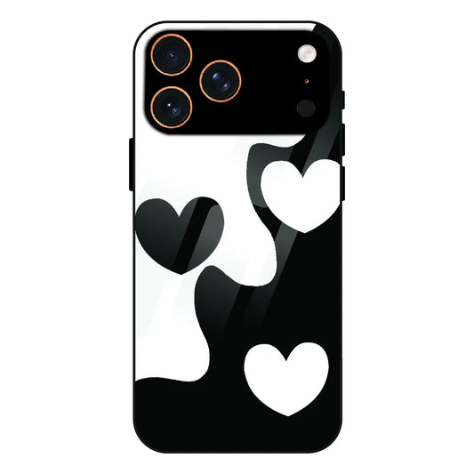 Monochrome Heart Flow - Glass Case For Apple iPhone 17 Pro