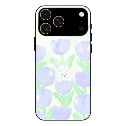 Cute Bunny Tulip - Glass Case For Apple iPhone 17 Pro
